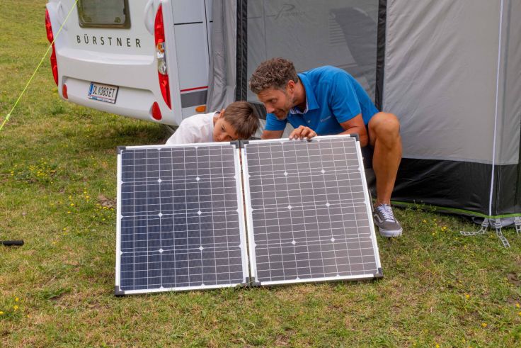 Avec un module solaire, vous rechargez la station d'énergie de manière totalement autonome. © Berger Camping